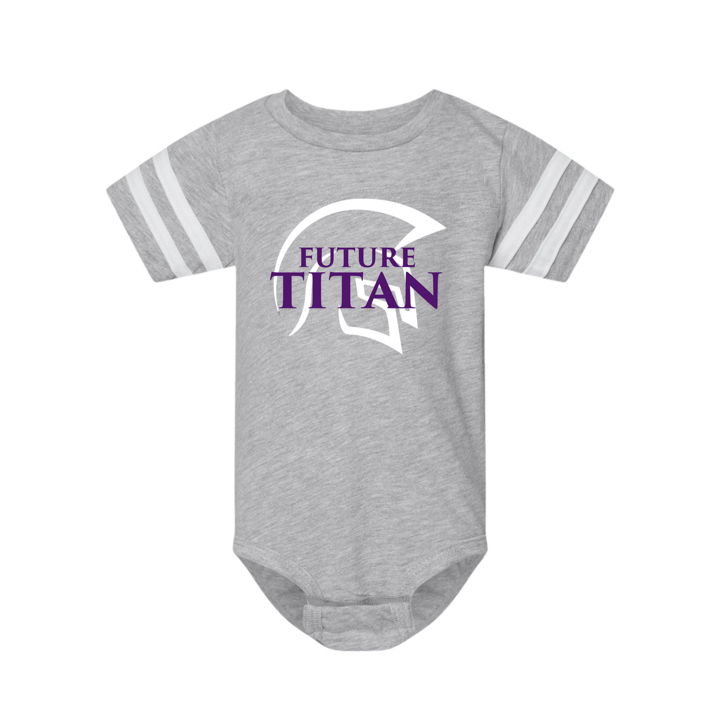 Future Titan Stripe-Sleeve Baby Onesie